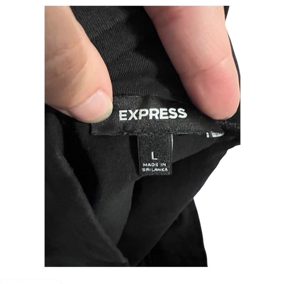 Express Mini Skirt Black Size Large with Bejeweled Express written on the skirt - Picture 2 of 5
